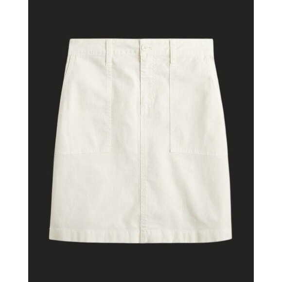 J. Crew Garment-Dyed Utility Mini Skirt Natural Off White Denim Plus Sz 18 - Picture 2 of 10